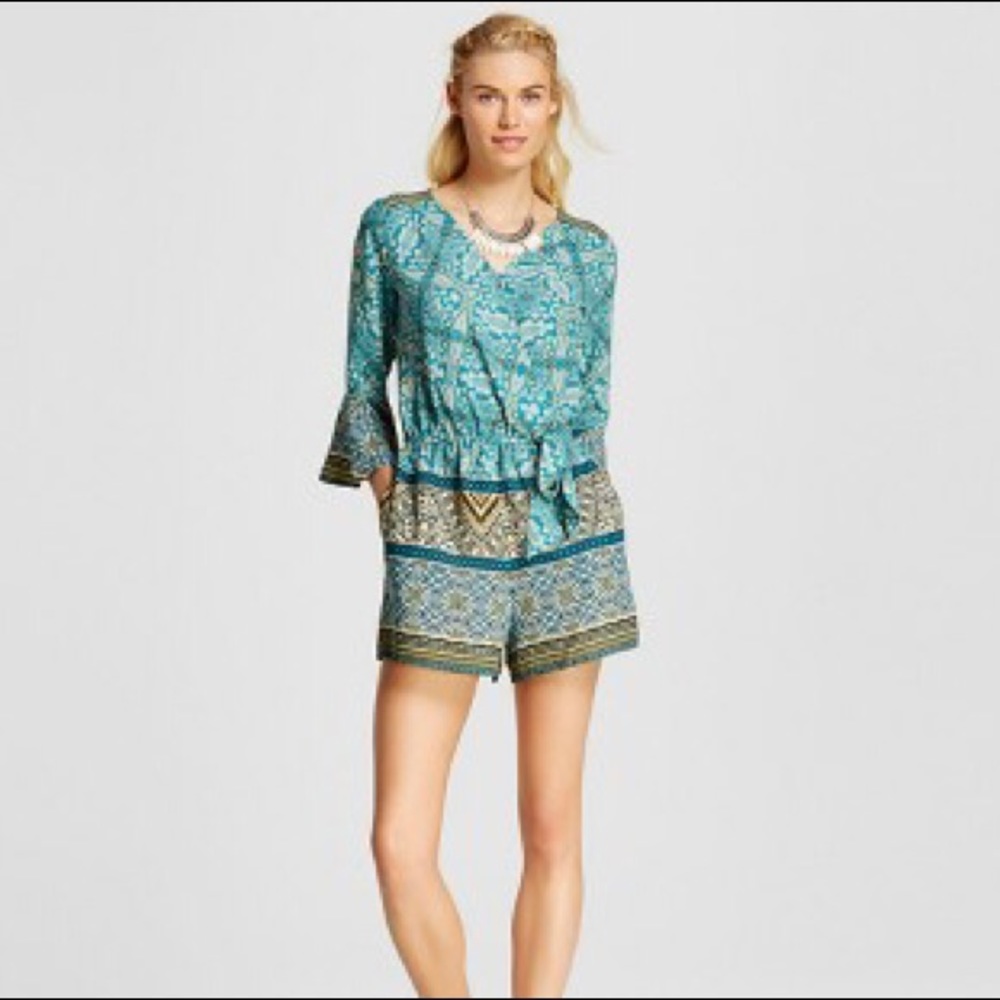 Xhilaration teal romper
